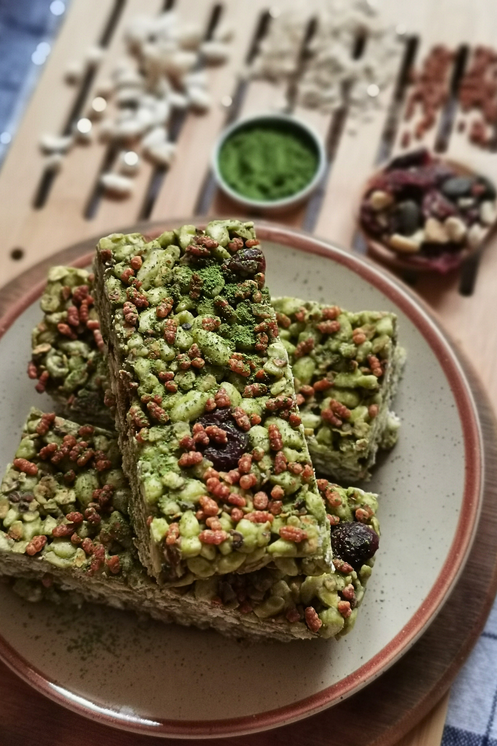 Barres énergétiques aux céréales et au matcha