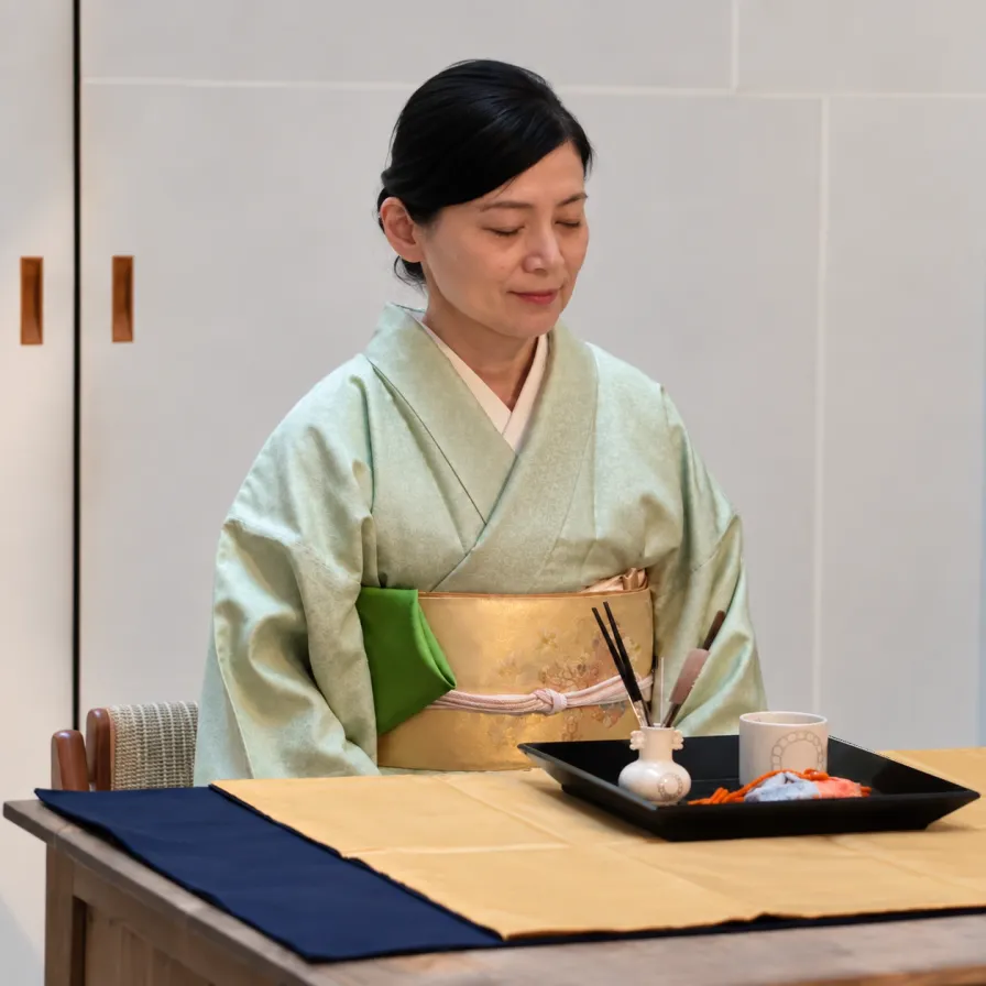 Takeuchi-sensei lors d'une démonstration de kōdō chez OGATA Paris